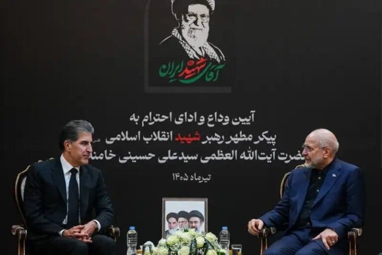 قالیباف در دیدار با بارزانی: ایران در برابر تجاوز آمریکا و رژیم صهیونیستی تا پایان می‌ایستد